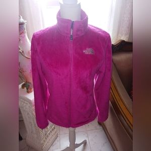 North face small hot pink fuzzy winter jacket